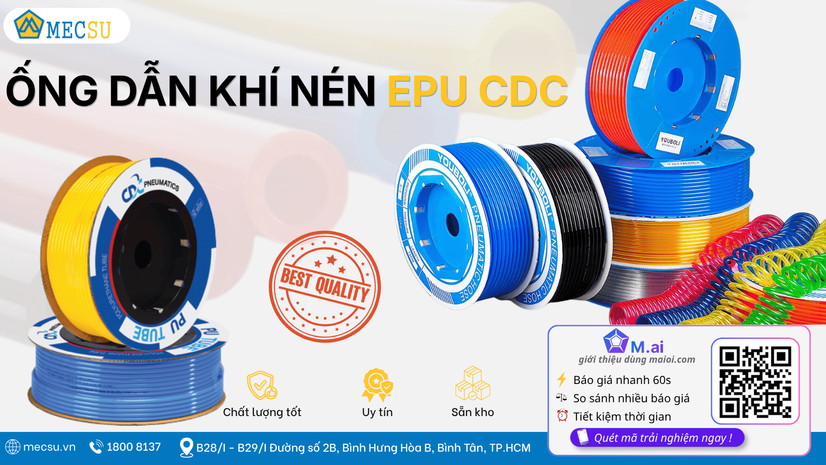 Ống dẫn khí nén EPU CDC – Giải pháp tối ưu từ thương hiệu Hàn Quốc